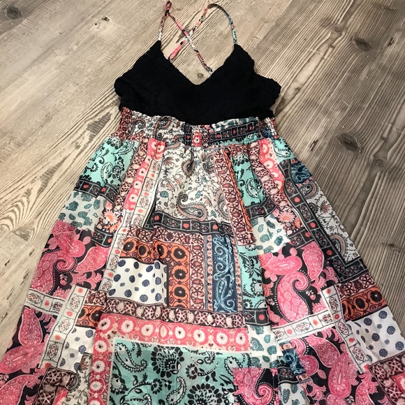 SALE Trixxi Halter Mix-Fabric Maxi Dress - Picture 4 of 4